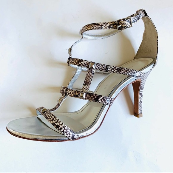 Donald J Plimer Snake Print Straps Heels - Picture 1 of 10